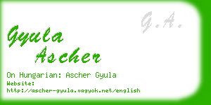 gyula ascher business card